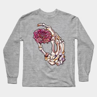 Skeletal Hand and Dahlia Long Sleeve T-Shirt